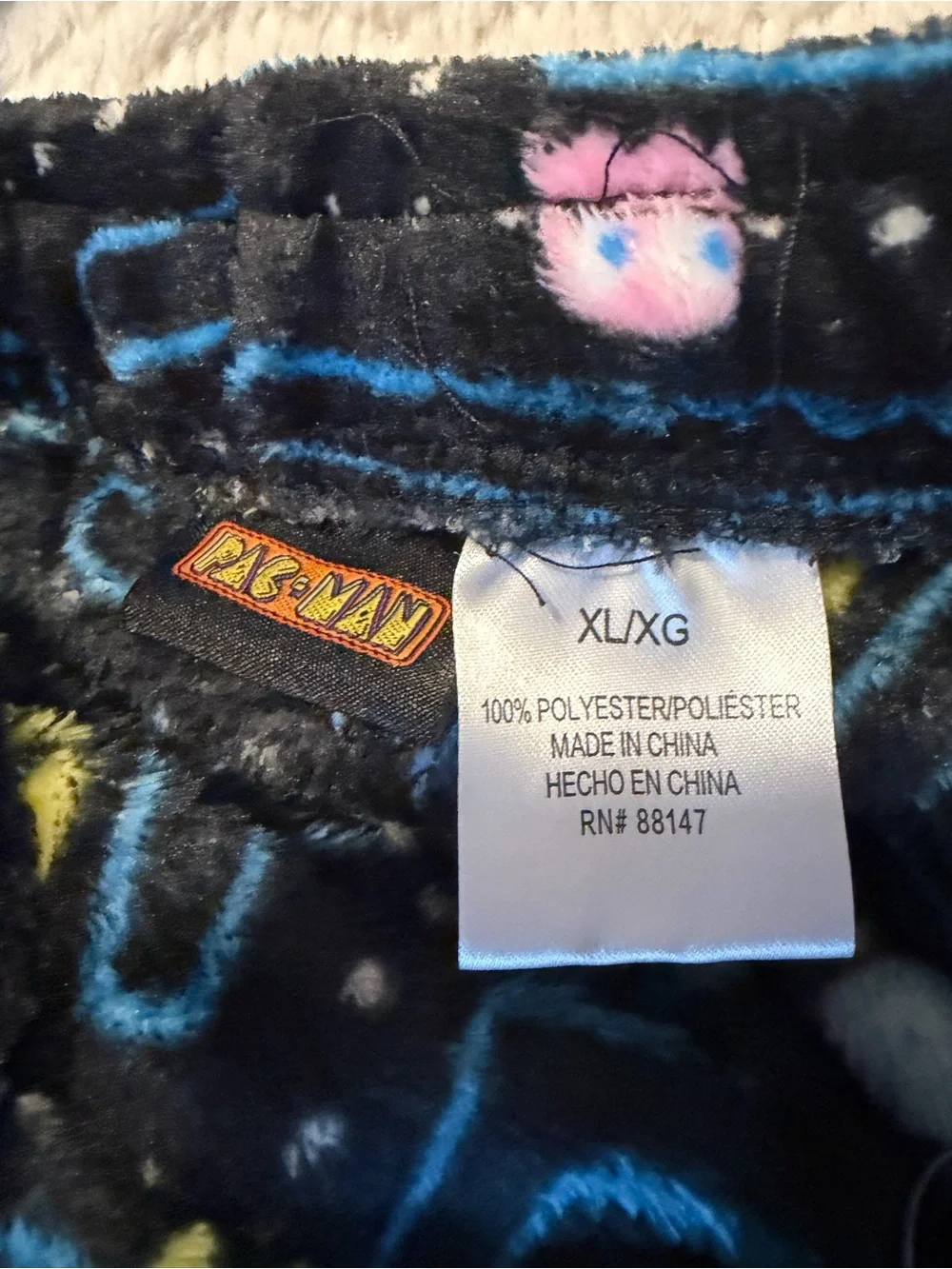 NWT Pac Man Game Over Black Pajama Bottoms Sz X-Large Comfy College Retro Gamer